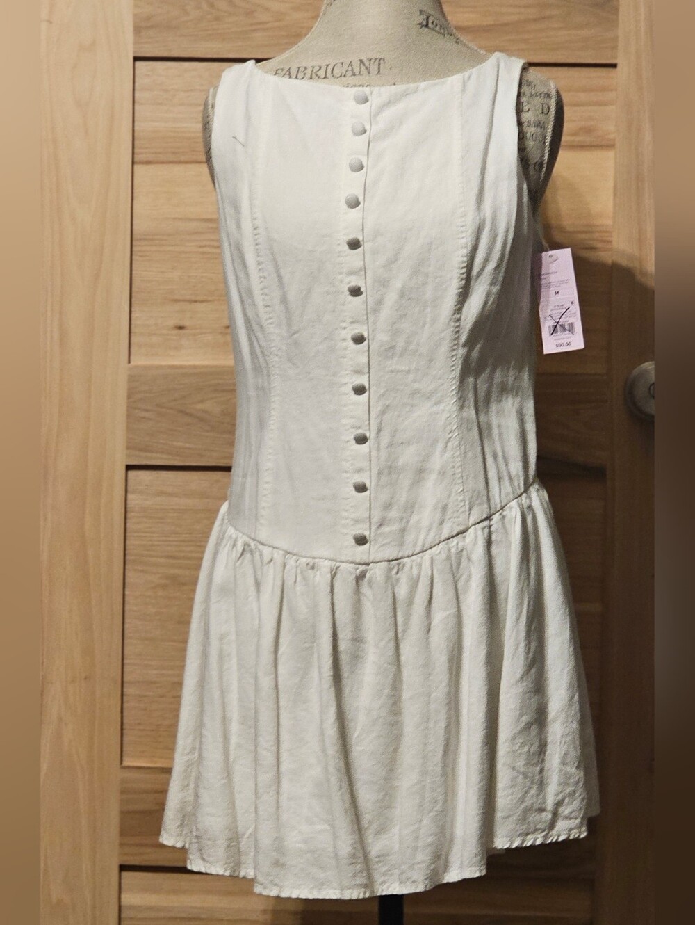 Classic Sleeveless Button-Front White Dress